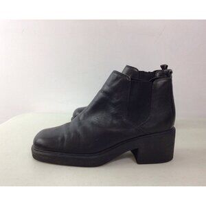 Fashion Bug Platform Chunky Leather Ankle Boots Grunge Womens 9